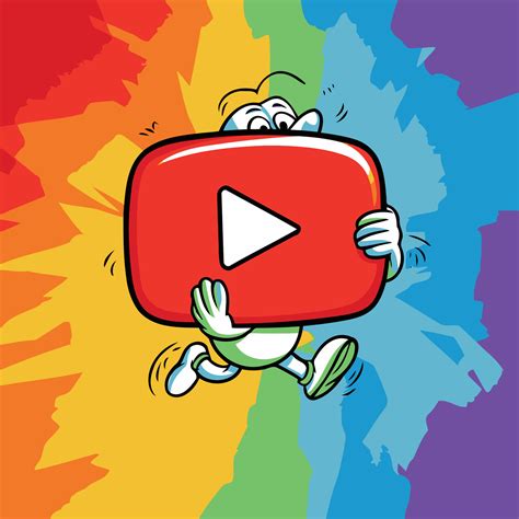 PrintColored Youtube logo icon in a cartoon hand, eps 10 45615741