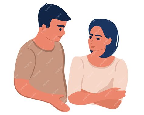 Premium Vector | Man and woman, husband and wife or parents discussing