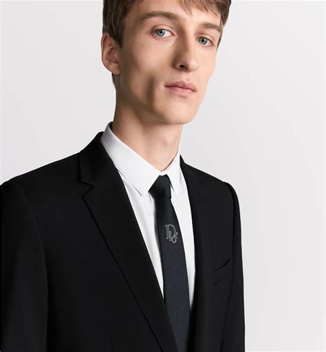 Tie with Centered Dior Oblique Black Silk | DIOR