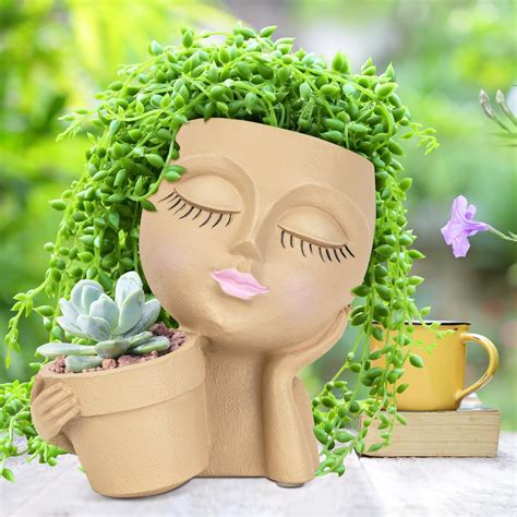 Amazon.com : Saysmile Face Planter Pots for Indoor Plants, Resin Head