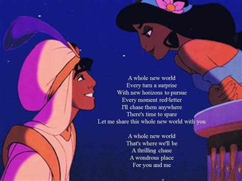 Aladdin A Whole New World With Lyrics - A whole new world for you and me..... | Disney lyrics, Disney princess ...