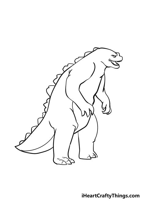 Godzilla Drawing - How To Draw Godzilla Step By Step