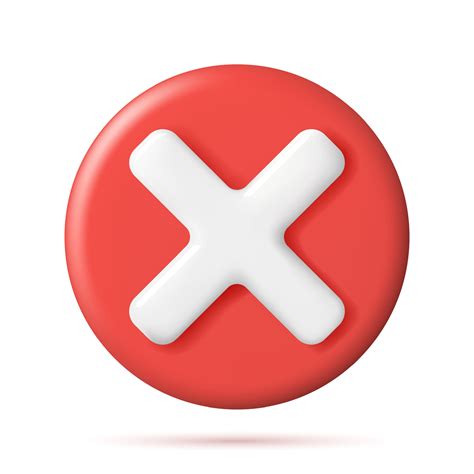 wrong button  circle shape red   incorrect sign render red