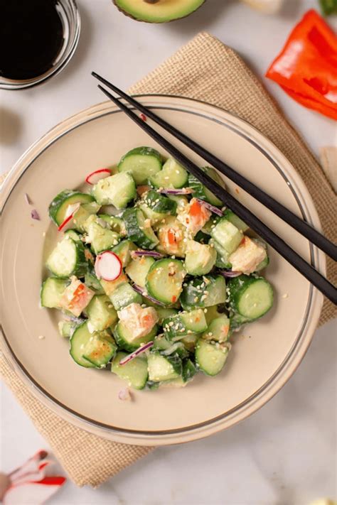 simple cucumber california roll salad recipe