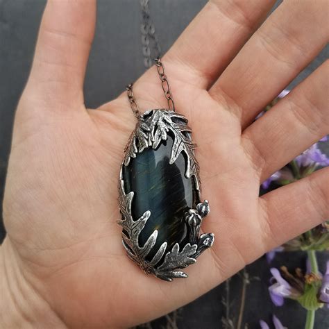 Blue Tigers Eye Primrose Necklace