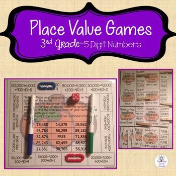 5 Digit Place Value Games and Comparing and Ordering Games | TPT