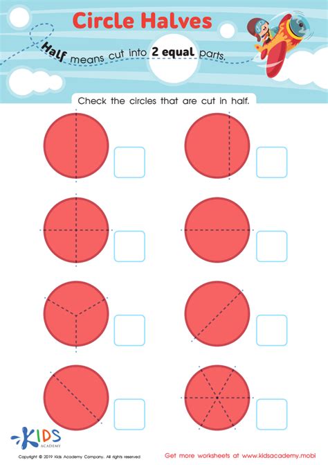 recognizing halves worksheets  kids