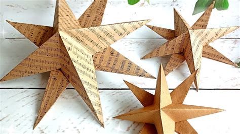 3D craft paper stars in 5 minutes. DIY Christmas. Как сделать 3Д звезду ...