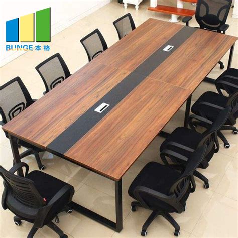 6-10 Seats Modern Simple Aluminum Panel Meeting Room Table Wooden ...