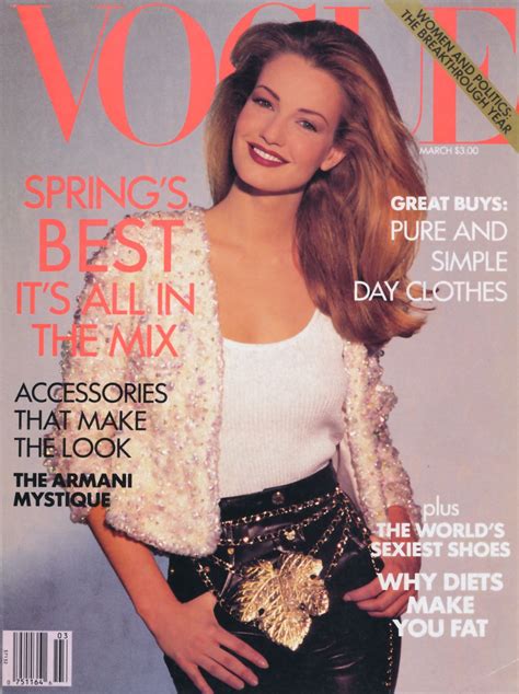 Karen Mulder by Marc Hispard Vogue US March 1992 | Fashion magazine