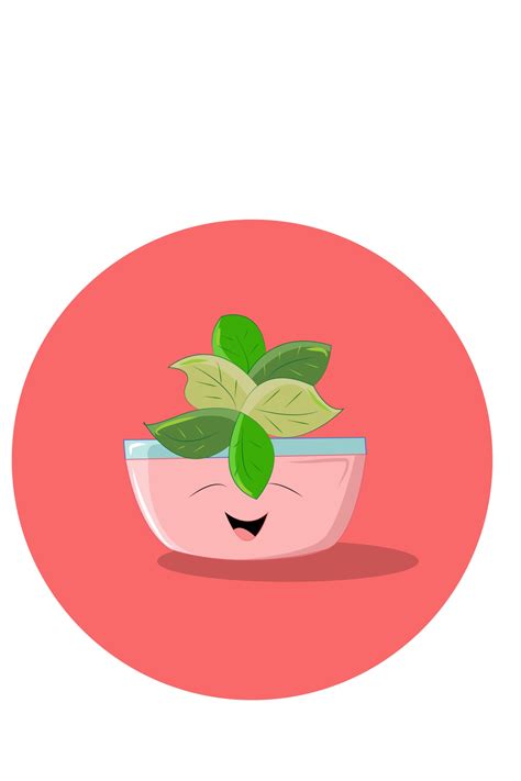 smiling leaf pot vector illustration 2161331 Vector Art at Vecteezy