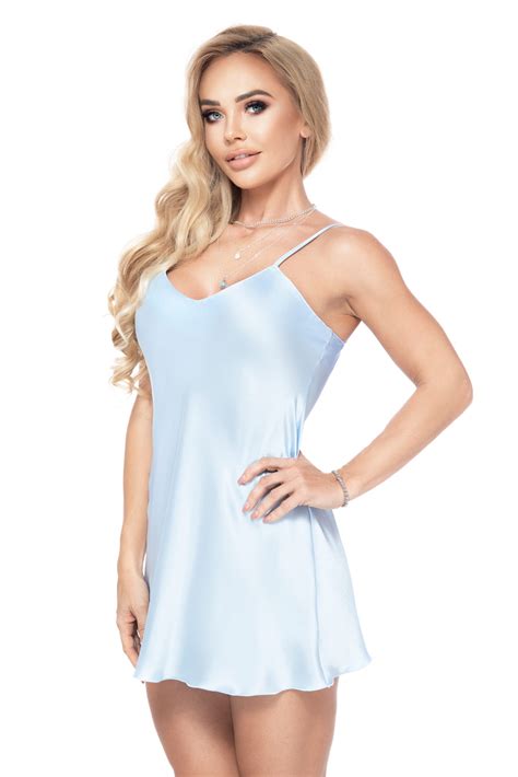 Irall Aria Sky Blue Satin Dressing Gown - Heaven Lingerie