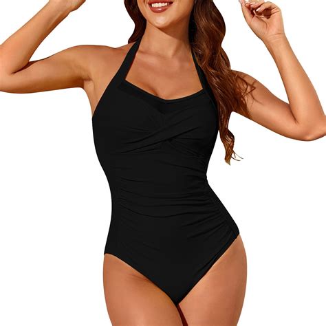 Ruched High Waisted Bikini One Piece Thong Swimsuit Trendy Bathing Suit