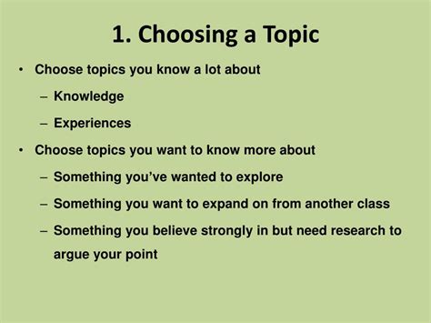 selecting  topic   purpose powerpoint
