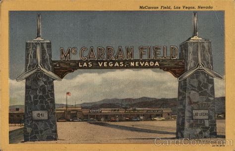 mccarran field entrance las vegas nv postcard