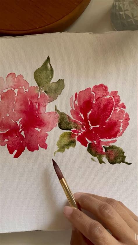 Watercolor peony painting – Artofit