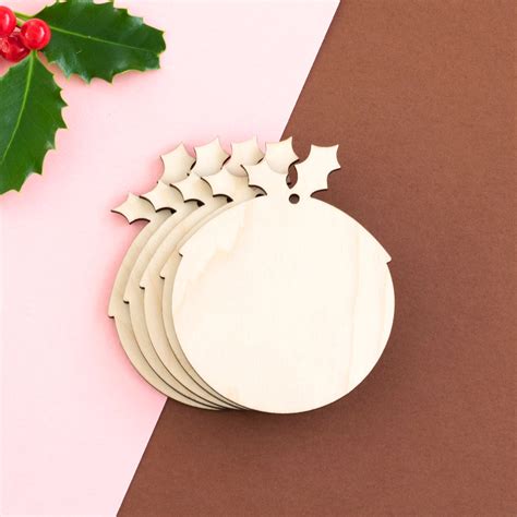 Wooden Christmas Pudding Decorations Ornament, Gift Tags, Blank Craft ...