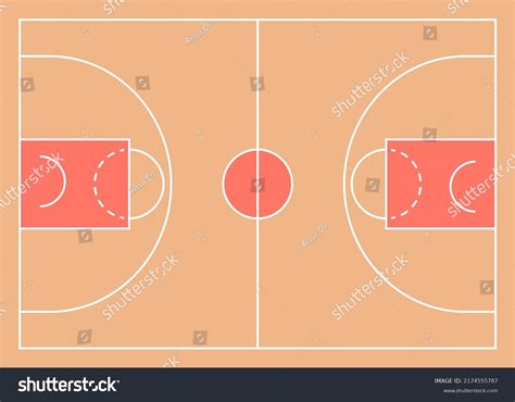 Basketball Court Top View Template Sports Stock Vector (Royalty Free ...