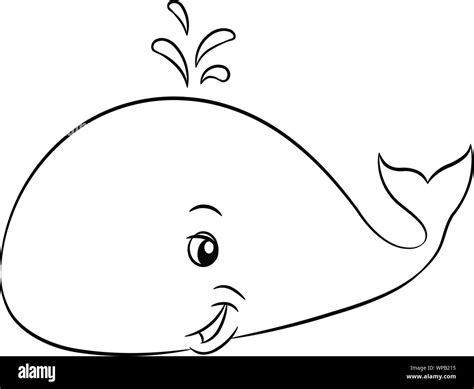 Cartoon Whale Black and White Stock Photos & Images - Alamy