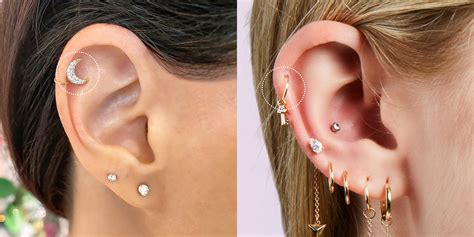 Diamond Helix Piercing Zilver Kraakbeen Hoepel CZ Bungel Nederland Ear ...