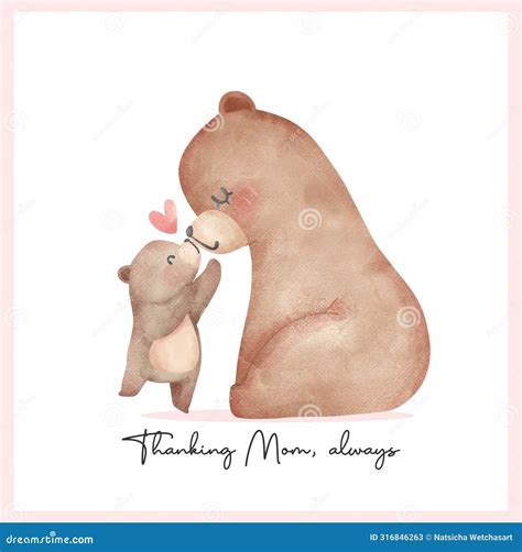 Heartwarming Mothers Day Bear Mom And Baby Cub Showing Love Adorable