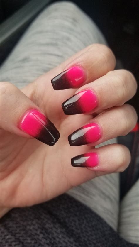 Pink And Black Ombre Nails – Trendy & Funky Nail Art Idea – The FSHN