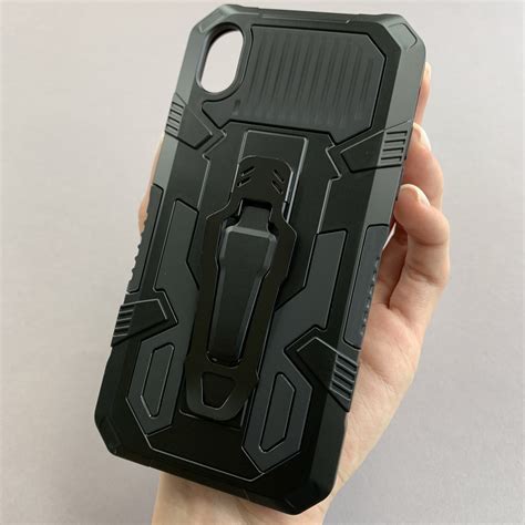 Чехол для iPhone XR бронированный чехол с зажимом на телефон айфон хр ...
