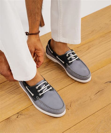 chaussures bateau bicolore taneo bleu ciel gemo