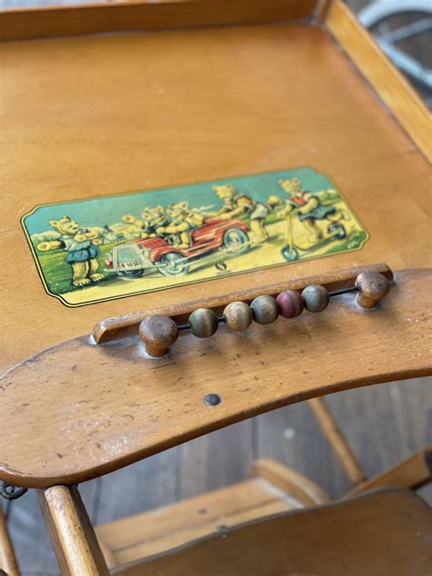 vintage wooden high chair 12