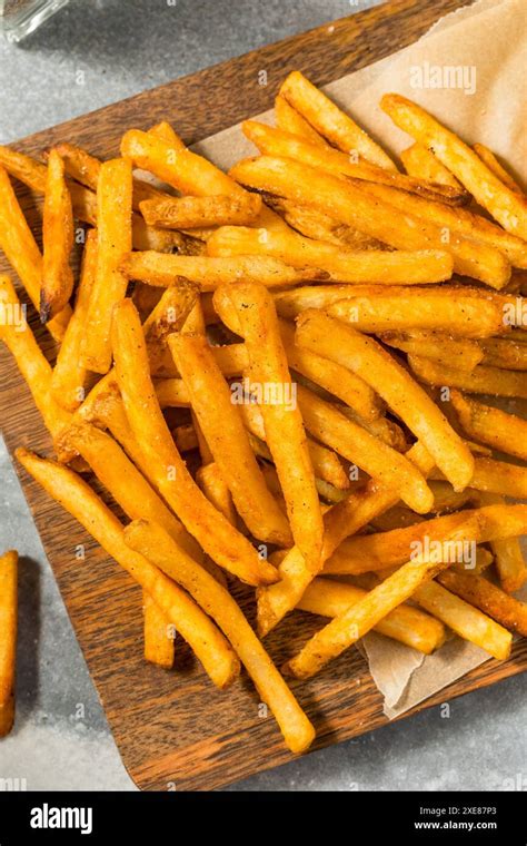 deep fried french fries  salt  pepper stock photo alamy
