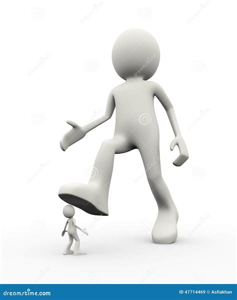 Personne 3d Sous Le Grand Pied De Jambe Illustration Stock