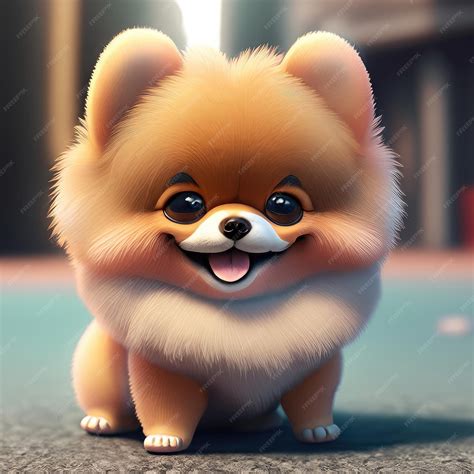 Premium Photo | Pomeranian dog 3D character