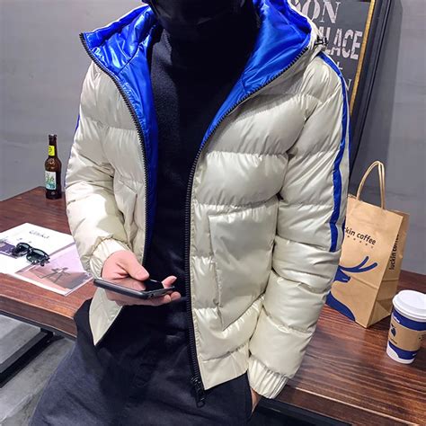 Winter Jacket Men Shiny Parkas Male Thermal Jacket Male Hooded Parkas ...