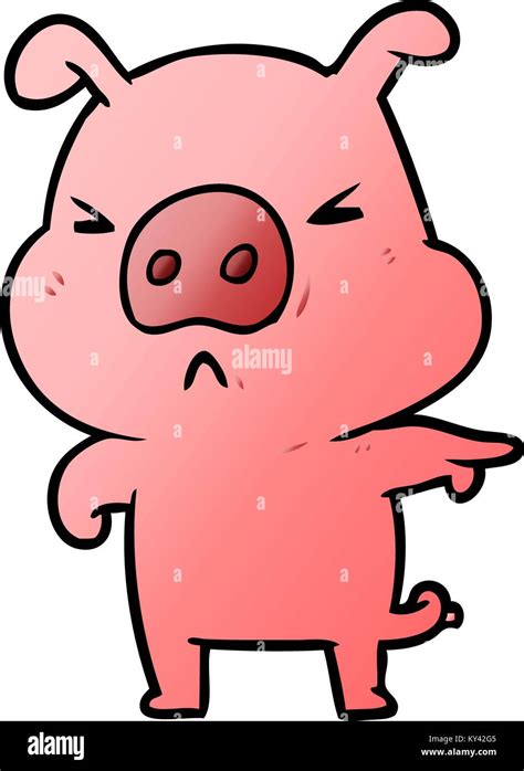 cartoon angry pig pointing Stock Vector Image & Art - Alamy