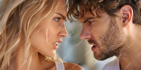 couple arguing  living room  domestic dispute concept