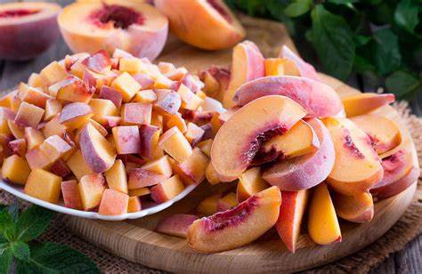 long  frozen peaches    freezer