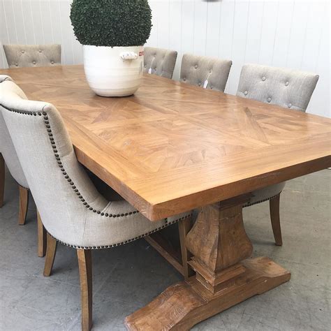 Hamptons Defined Our Artisan Parquetry Top Dining Table defines the ...