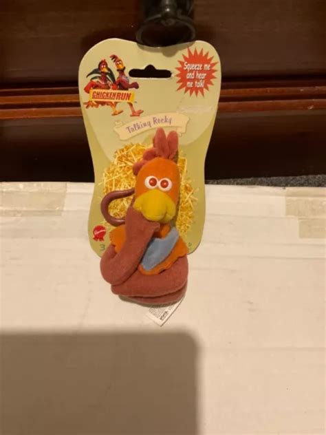VINTAGE AARDMAN DREAMWORKS Chicken Run Rocky Talking Key Ring 1999 £5. ...