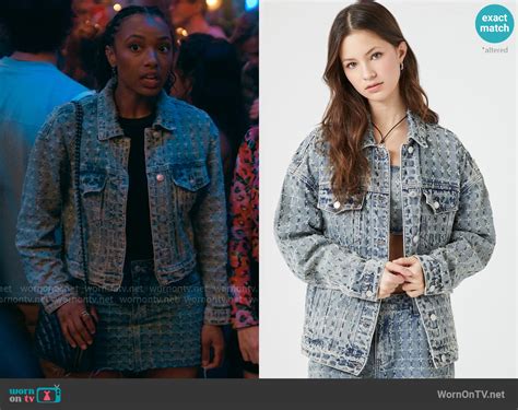 wornontv whitneys textured denim jacket  skirt set   sex