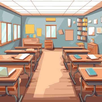 Empty Classroom Illustration Nothing Colorful Vector, Illustration ...