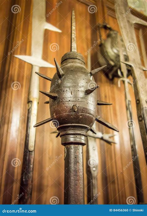 morning star medieval weapon similar   mace stock photo