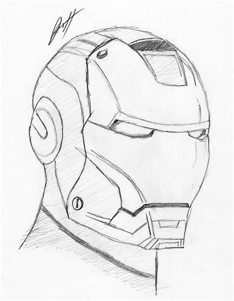 Iron Man Helmet Drawing at PaintingValley.com | Explore collection of ...