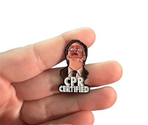CPR Certified Dwight Schrute Pin the Office Pin Funny Pin Office Gift ...