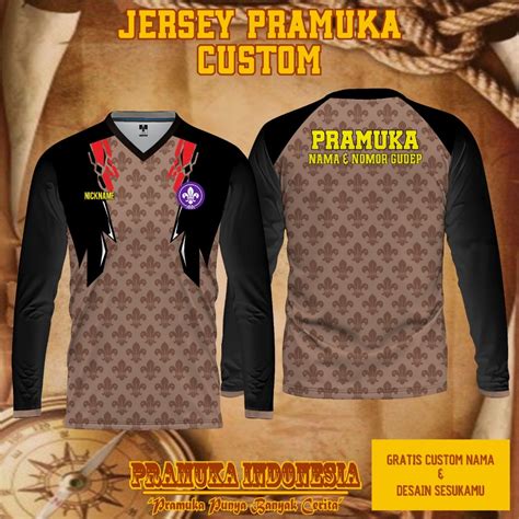 jual jersey pramuka scout premium lengan panjang  custom desain