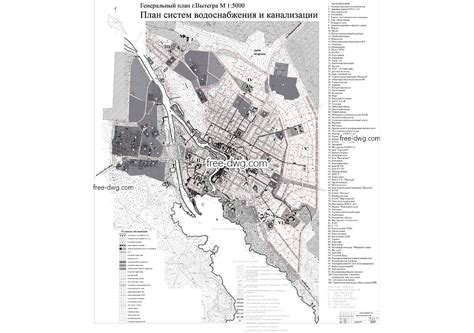 Генеральный план города Вытегра чертеж в Автокаде