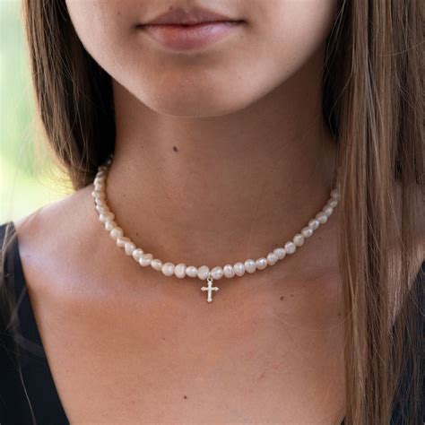 Pearl Necklace with Cross