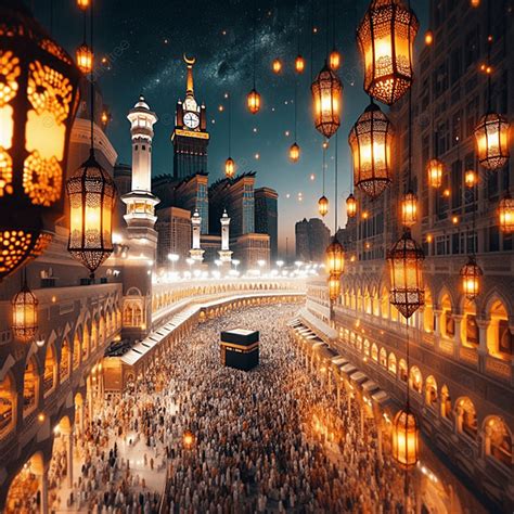 night view  mecca lanterns bathing  streets  light  kaaba