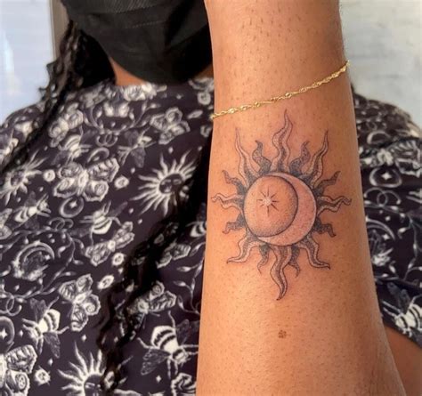 Celestial Sun And Moon Tattoo Designs