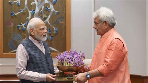 lt governor  jammu kashmir calls  pm