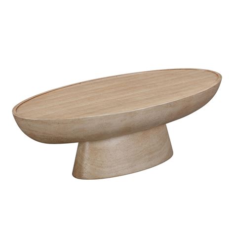 Eclipse Textured Faux Travertine Indoor / Outdoor Coffee Table – TOV